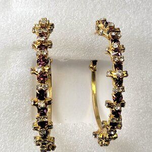 Purplish and Gold Hoops